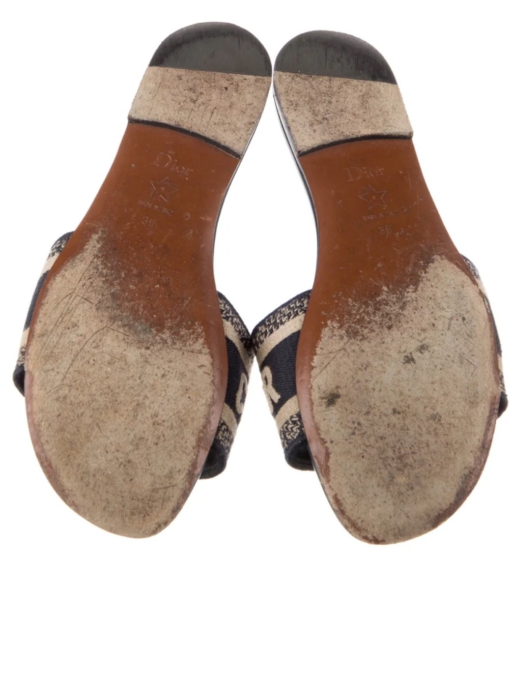 Dior Black and Beige Logo Slide Sandal - Picture 5 of 11